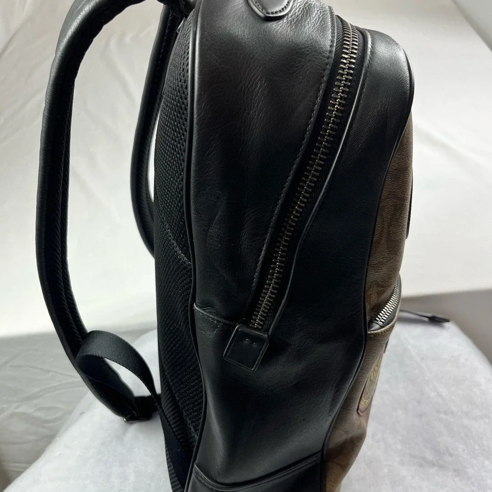 Coach Brown Signature Canvas Star Wars Patch Backpack with Black Trim